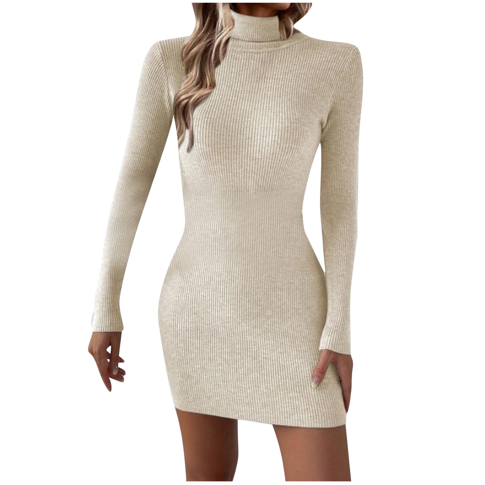 SMihono Fashion Women Mock Neck Ribbed Bodycon Dress Long Sleeve Mini Pencil Dresses with Belt Mini Wrap Sweater Dress Beige 8 - Walmart.com SMihono Fashion Women Mock Neck Ribbed Bodycon Dress Long Sleeve Mini Pencil Dresses with Belt Mini Wrap Sweater Dress Beige 8 - Walmart.com