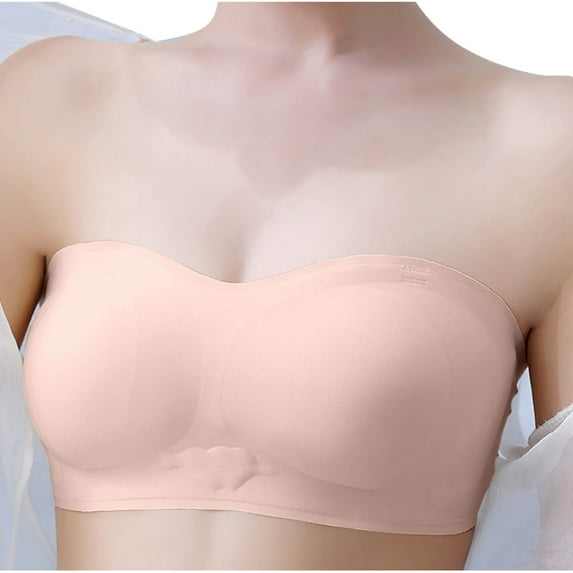 SMihono Fashion Women's Daily Bra Heart Hollow Out Wireless Seamless Wavy Edge Fixed Pad Vest Bra with Adjustable Shoulder Strap Pink 8