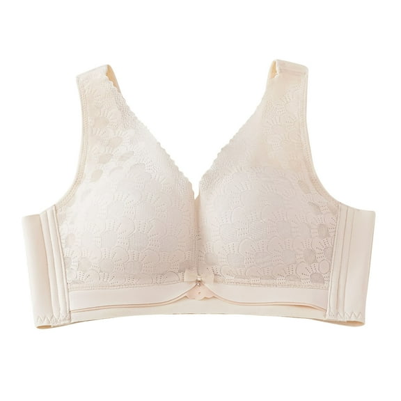 SMihono Fashion Women's Fashionable Casual Thin Cup Tube Top Style No Wire Bra Adjustable Sexy Lace Underwear Bra Plus Size White 36