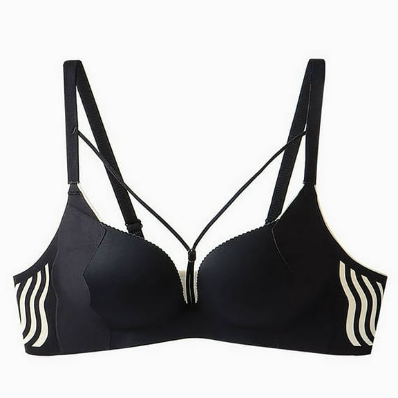 SMihono Fashion Women's Push Up Plunge Balconette Front Criss-Cross Underwire Bra Sexy Deep V Neck Bras Lightly Padded Underwear Black L