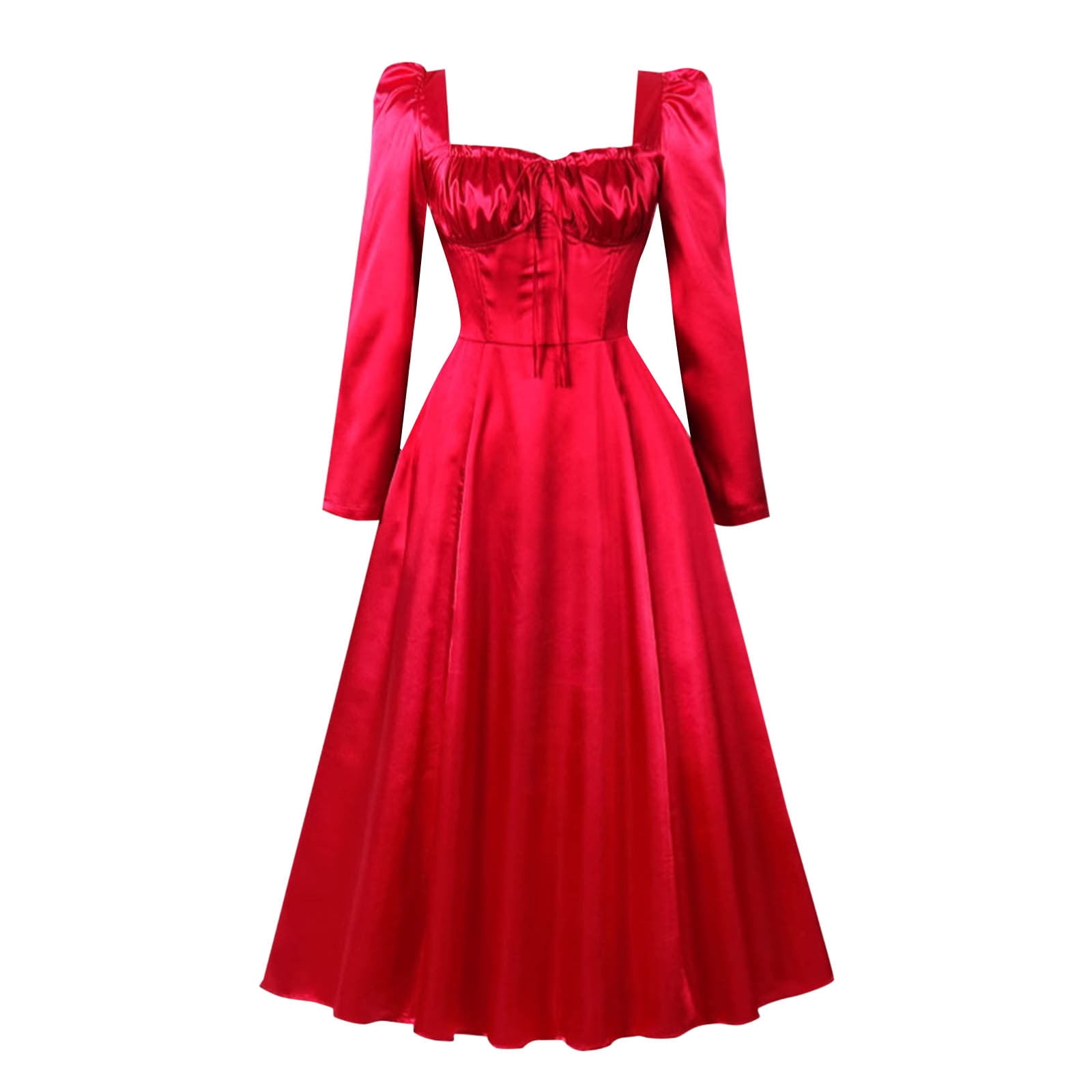 SMihono Fashion Women's Spring Satin Dress Women Bustier Corset Dress Long Puff Sleeve Sweetheart Neck Maxi Dress Cocktail Party Dress Red 4 - Walmart.com SMihono Fashion Women's Spring Satin Dress Women Bustier Corset Dress Long Puff Sleeve Sweetheart Neck Maxi Dress Cocktail Party Dress Red 4 - Walmart.com