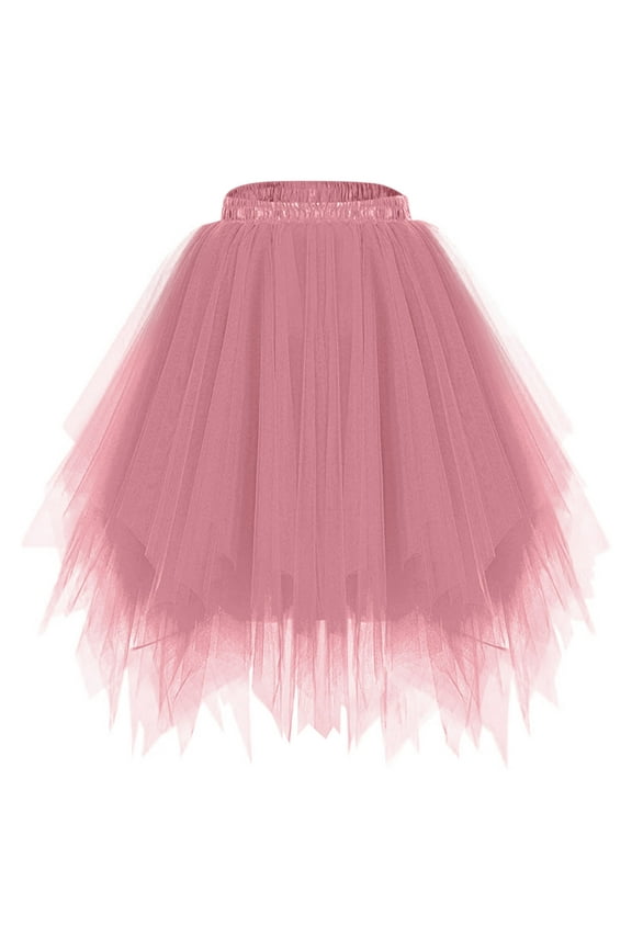 Fashion Women's Tutu Skirt 2025 50s Vintage Ballet Bubble Dance Skirts for Cosplay Party Ballet Tutu Dress Up Tutu Rose Gold Free Size