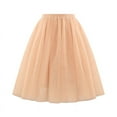 thumbnail image 1 of SMihono Fashion Womens A Line Tutu Skirt Layered Tulle Skirt High Waist Pleated Mesh Skirt Teen Girls Carnival Themed Costumes Tutu Rose Gold M, 1 of 2
