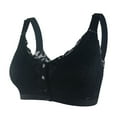 thumbnail image 1 of SMihono Fashion Womens Button Front Sports Bra Longline Push up Daily Bra Wireless Post-Surgery Bra Push Up Bra for Seniors Woman Black XXL, 1 of 8