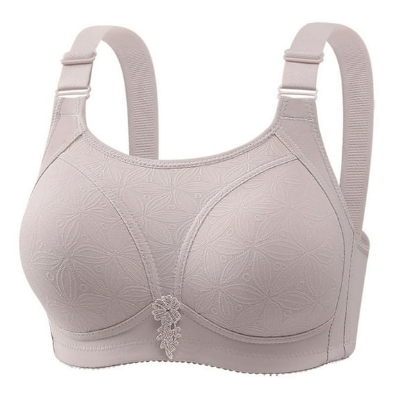 SMihono Fashion Womens Plus Size Push Up Bra Comfort Full Coverage Lift Up Bralettes Wireless Adjustable Straps Everyday Bras Gray 38