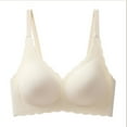 thumbnail image 1 of SMihono Deep V Petal Bras for Women No Underwire Soft Wireless Bras Comfort Seamless Bralettes with Extender Beige 2, 1 of 3
