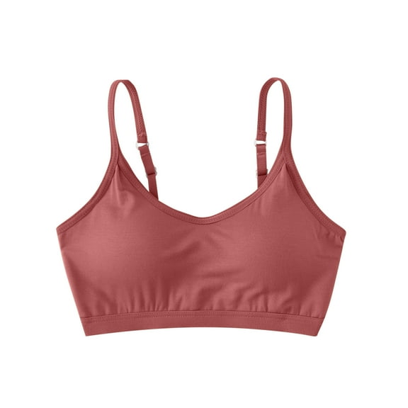 SMihono Everyday Basic Bra Comfort Cami Tank Bralettes for Women Adjustable Straps Bralette Padded Seamless Workout Bralette Red L
