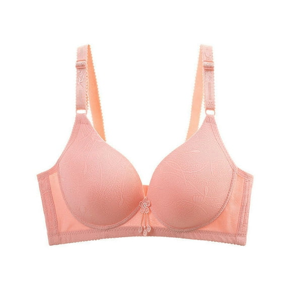 SMihono Everyday Bra for Women Soft Comfy Full Coverage Push Up Bralette Solid Color Adjustable Strap No Underwire Underwear Red 38