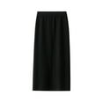 thumbnail image 1 of SMihono Fashion Skirts for Women 2025 Trendy Women Skirt Simple Solid Color High Waisted Vent Back Woolen Straight Skirt Black Free Size, 1 of 6