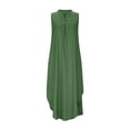thumbnail image 1 of SMihono Fashion Summer Sundress for Women 2025 Maxi Casual Loose Beach Dress V Neck Sleeveless Flowy Hem Dresses with Pockets Green XXL, 1 of 7