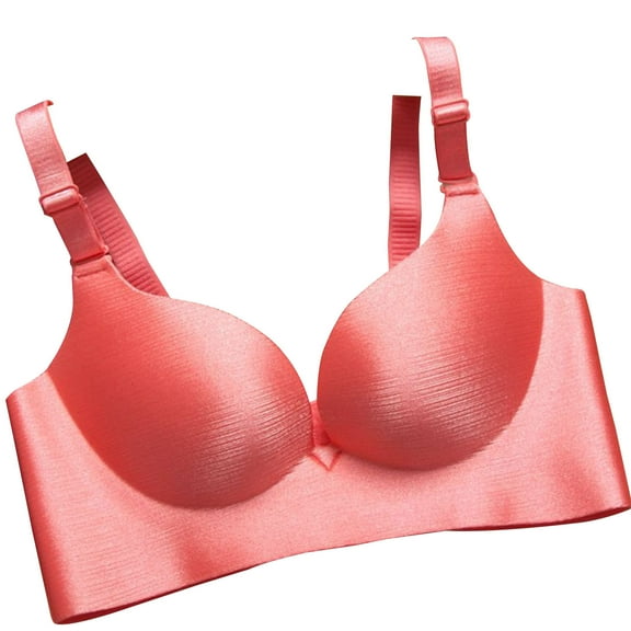 SMihono Fashion Wireless Bras for Older Women Support and Lift Comfortable Full Coverage Tshirt Bras Everyday Sports Bras Pink 34/75Ccup