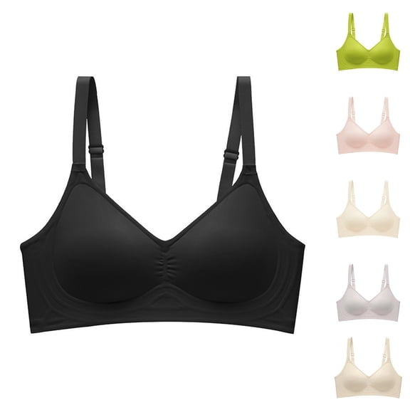 SMihono Fashion Womens Everyday Bras Front Closure Seamless Large Bust Bralettes No Underwire Breathable Cami Bra with Support Beige XXL