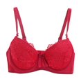 thumbnail image 1 of SMihono Fashion Womens Lace Bra Wire Free Strapless Thin Ultra-Soft Comfy High Support Wireless Bras No Sponge Push Up Bra Wine S, 1 of 6