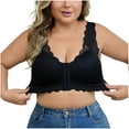 thumbnail image 1 of SMihono Front Closure Bras for Women Plus Size No Underwire Full Coverage Push up Bra Support and Lift Padded Lace Bralettes Black XXL, 1 of 8