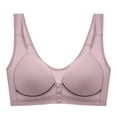 thumbnail image 1 of SMihono Front Closure Bras for Women Push Up Wirefree Full Support Bras Breathable No Steel Ring Comfort Snap Everyday Bra Purple L, 1 of 3