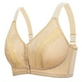 thumbnail image 1 of SMihono Front Closure Women's Bras Large Cup Comfort Bra Full Coverage Smoothing Bras Minimizer Plunge V Bra Wirefree Daily Yellow 42, 1 of 3