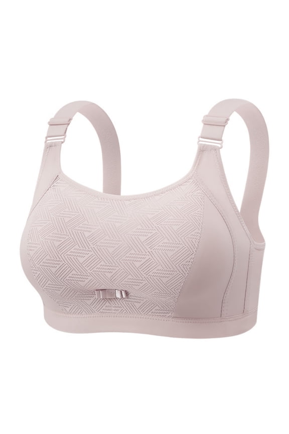 Full Coverage Bras for Women High Impact Plus Size Wirefree Bra for Large Bust No Underwire Gathered T Shirt Bralette Gray 36