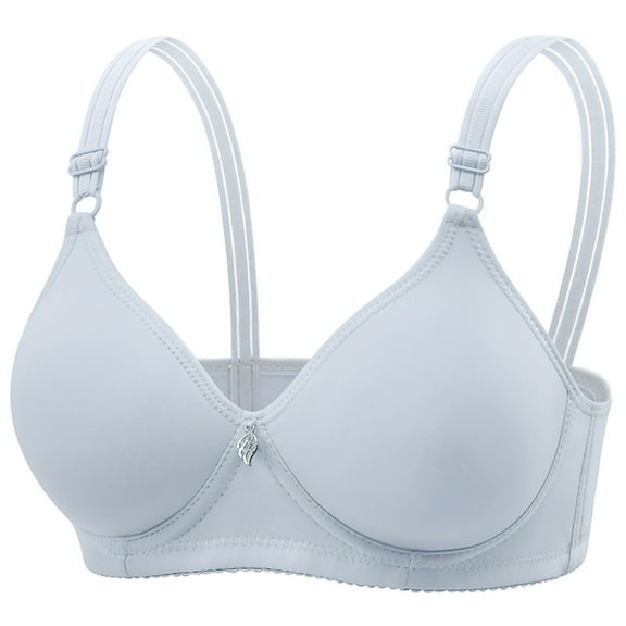 SMihono Full Coverage Bras for Women No Underwire Comfort Soft Padded Push Up Sports Bra Unlined Wireless Everyday Seamless Bralette Blue 44/100B
