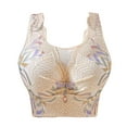 thumbnail image 1 of SMihono Full Coverage Push Up Bras for Women Corset Top Bustier Padded Underwire Bra Hide Fat Front Closure Lace Bralette Khaki 42C, 1 of 6