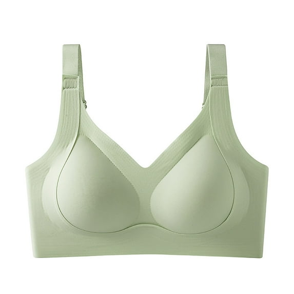 SMihono Glizara Bra, Glizara Comfort Shaper Bra, Enhanced W Support Adjustment Bra up to J Cup Glizara Daily Comfort Wireless Shaper Bra for Women Green XL