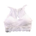 thumbnail image 1 of SMihono High Neck Bralette for Womens Hollow Out Lace Floral Bra Padded Push Up Sexy Crop Top Vest Bra Stretch Workout Bra White Free Size, 1 of 3
