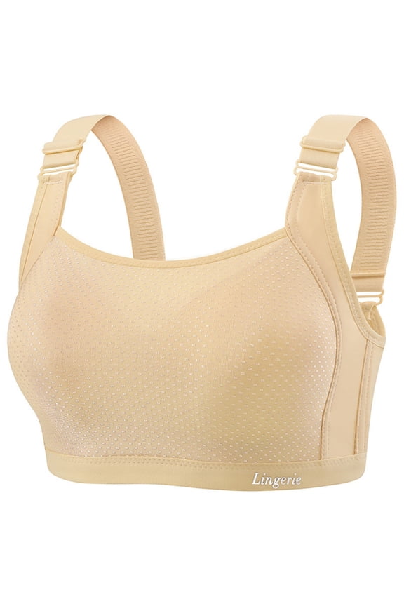 Jacquard Seamless Bras for Women Wire Free Full Coverage Bralettes Ultra Comfort T-Shirt Bra with Extra Extender Beige 38