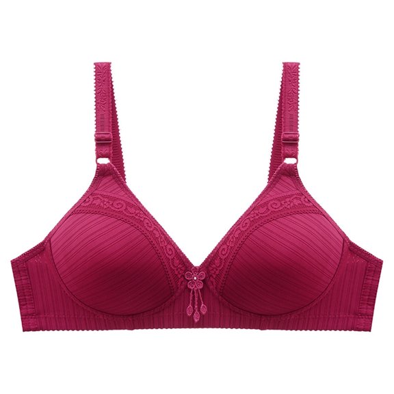 SMihono Lace Bralette for Women Wireless Support Bras Adjustable Shoulder Strap No Underwire Bra Thin Sports Yoga Bra Wine 12