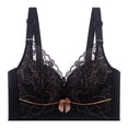 thumbnail image 1 of SMihono Lace Bralettes for Women Mesh Embroidery V Neck Wirefree Camisole Bra Underwear Classic Adjustable Strap Crop Top Bras Black L, 1 of 2