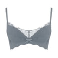 thumbnail image 1 of SMihono Lace Bras for Women Sheer Balconette Underwire Unlined Everyday Bras Bow Lingerie Sexy Solid Cute Gather Bralettes Blue S, 1 of 3