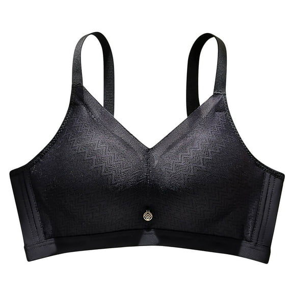 SMihono Lace Mastectomy Bra Pocketed Bra for Breast Forms Push-up Armpit Oversized Control Wireless Bra Sports Bra Black 36