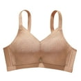 thumbnail image 1 of SMihono Lace Mastectomy Bra Pocketed Bra for Breast Forms Push-up Armpit Oversized Control Wireless Bra Sports Bra Khaki 38, 1 of 7
