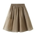 thumbnail image 1 of SMihono Ladies Pleated Skater Skirts Summer Casual A Line Mini Skirt for Women Elastic Waist Short Skirts Trendy Clothes Khaki Free Size, 1 of 6