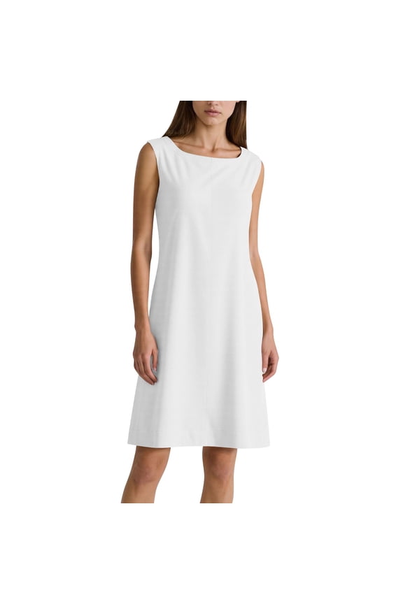 Linen Dresses for Women 2025 Plus Size Sleeveless Crewneck Tank Dress Summer Casual Beach Vacation Solid Color Sundress White XXXL