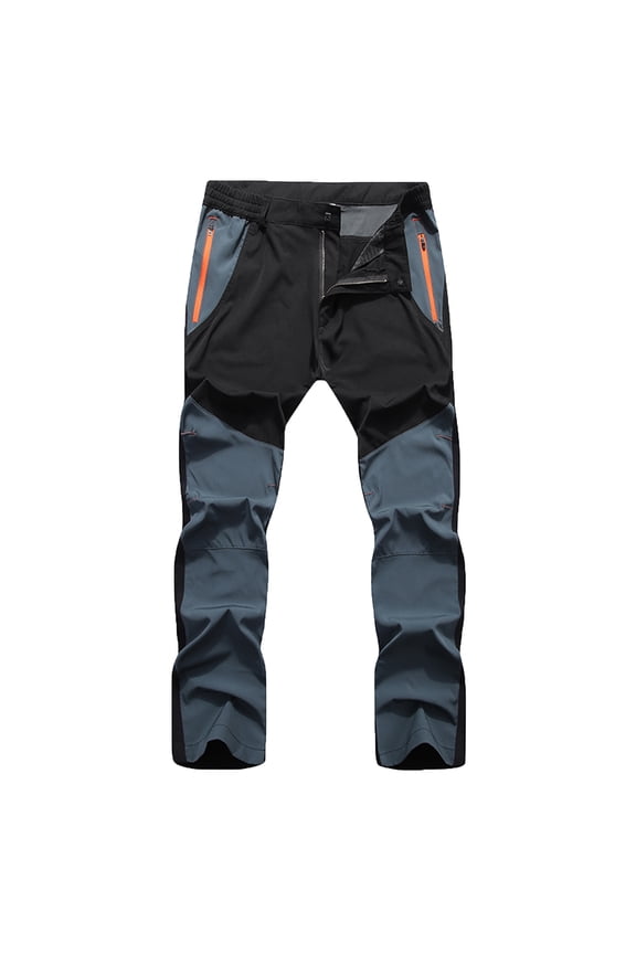 Men's Casual Pants Soft Outdoor Mountaineering And Skiing Charge Stitching Warm Elastic Waist Color Block Comfy Lounge Casual Fashion Cozy Daily Trousers Full Length Pants Pocket Light Blue