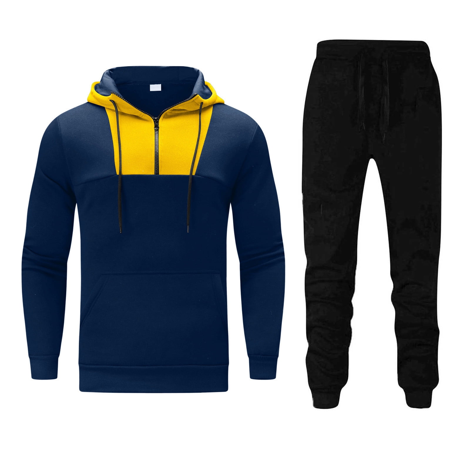 Men's Casual Tracksuit 2 Piece Hip Hop Trousers Jacket Sweatsuit  Sweatshirt Set