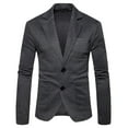 thumbnail image 1 of SMihono Men's Trendy Blazer Corduroy Jacket Lapel Collar Formal Button Front Stretch Suit Coat Prom Wedding Long Sleeve Tuxedo Slim Fit Solid Sports Business Pocket Work Office Dark Gray 6, 1 of 4