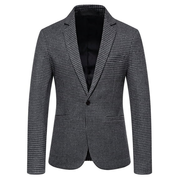 SMihono Men's Trendy Blazer Corduroy Jacket Suit Long Sleeve Tuxedo Slim Fit Solid Sports Business Pocket Work Office Lapel Collar Formal Button Front Stretch Suit Coat Prom Wedding Dark Gray 12