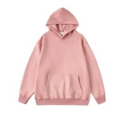 SMihono Mens Drawstring Hoodie Front Pocket Plus Size Thin Sweatshirt Deals Workout Comfy Loose Fit Casual Tops 2023 Drop Shoulder Long Sleeve Blouse Vintage Solid Color Pullover Pink 14