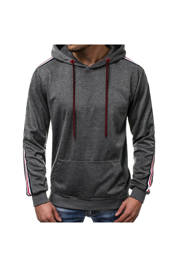 Mens Front Pockets Plus Size Drawstring Hoodie Thin Sweatshirt Fashion Hooded Neck Tees Dri-work Slim Fit Activewear Tops Fashion 2023 Trending Raglan Long Sleeve Blouse Gray 10