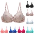 thumbnail image 1 of SMihono Minimizer Bras for Women Full Coverage Underwire Bras Plus Size Lifting Lace Bra for Heavy Breast B to D Cup Beige 80, 1 of 5
