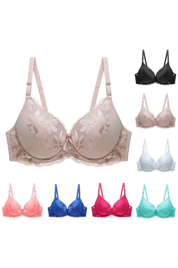 Minimizer Bras for Women Full Coverage Underwire Bras Plus Size Lifting Lace Bra for Heavy Breast B to D Cup Beige 80