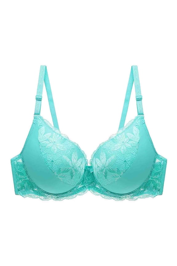 Minimizer Bras for Women Full Coverage Underwire Bras Plus Size Lifting Lace Bra for Heavy Breast B to D Cup Green 90