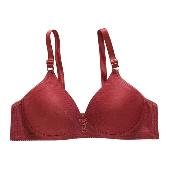 SMihono Moisture Wicking Bra Women Hot Bralette Push Up Training Bra Adjustable Bra Shelf Bra Hipster Everyday Underwear Red 36