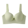 thumbnail image 1 of SMihono No Underwire Bras for Women Soft Support Wireless Daily Bras V Neck Comfort Full Coverage Bralette Green L, 1 of 5