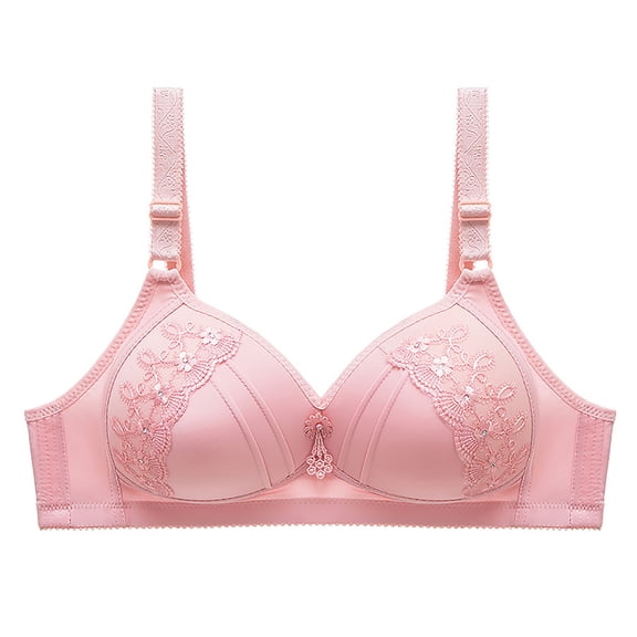 SMihono Padded Push Up Bras for Women Back Large Coverage Seamless Comfort Bras Everyday Adjustable Wire Free Breathable Bra Pink XXXL