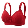 thumbnail image 1 of SMihono Push Up Bras for Women No Underwire Deep V Neck Comfortable Breathable Bra Full Coverage Padded Bralette Smoothing Underwear Red 16-18, 1 of 4