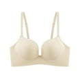 thumbnail image 1 of SMihono Push Up Lightly Padded Bra T Shirt Plunge Everyday Bras with Adjustable Straps Comfort Breathable Gathered Bralette White M, 1 of 5
