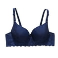 thumbnail image 1 of SMihono Push up Bras for Women Comfortable Adjustable Strap Wireless Bra Breathable Soft V Neck Full Coverage Everyday Bras Dark Blue S, 1 of 3