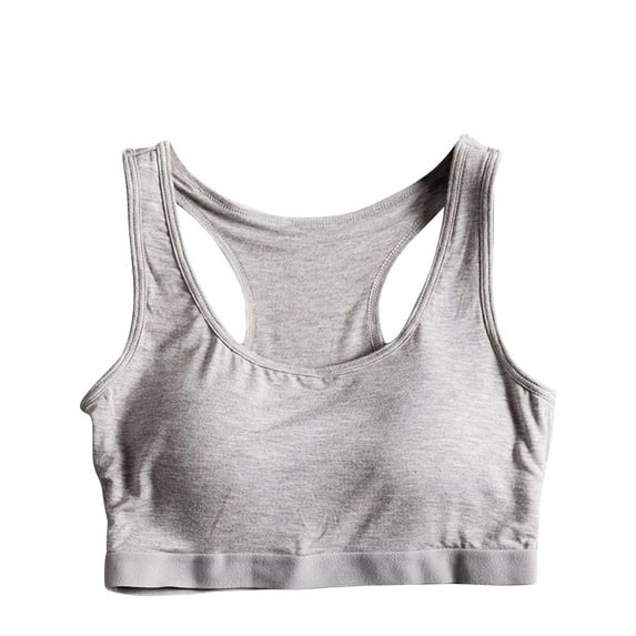 SMihono Racerback Sports Bra for Women Seamless Support Workout Bra Running Wireless Gym Stretchy High Impact Bra (Gray M )