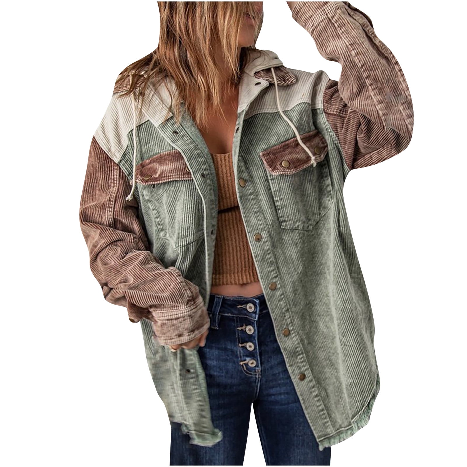 Winter Print Quilted Jacket For Women Patchwork Cotton Loose Lapel